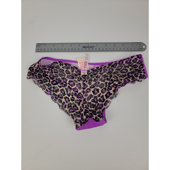 Victoria's Secret PINK Panties Lot 4 Pairs Small Leopard Zebra Stars Heartbreake - Picture 8 of 12